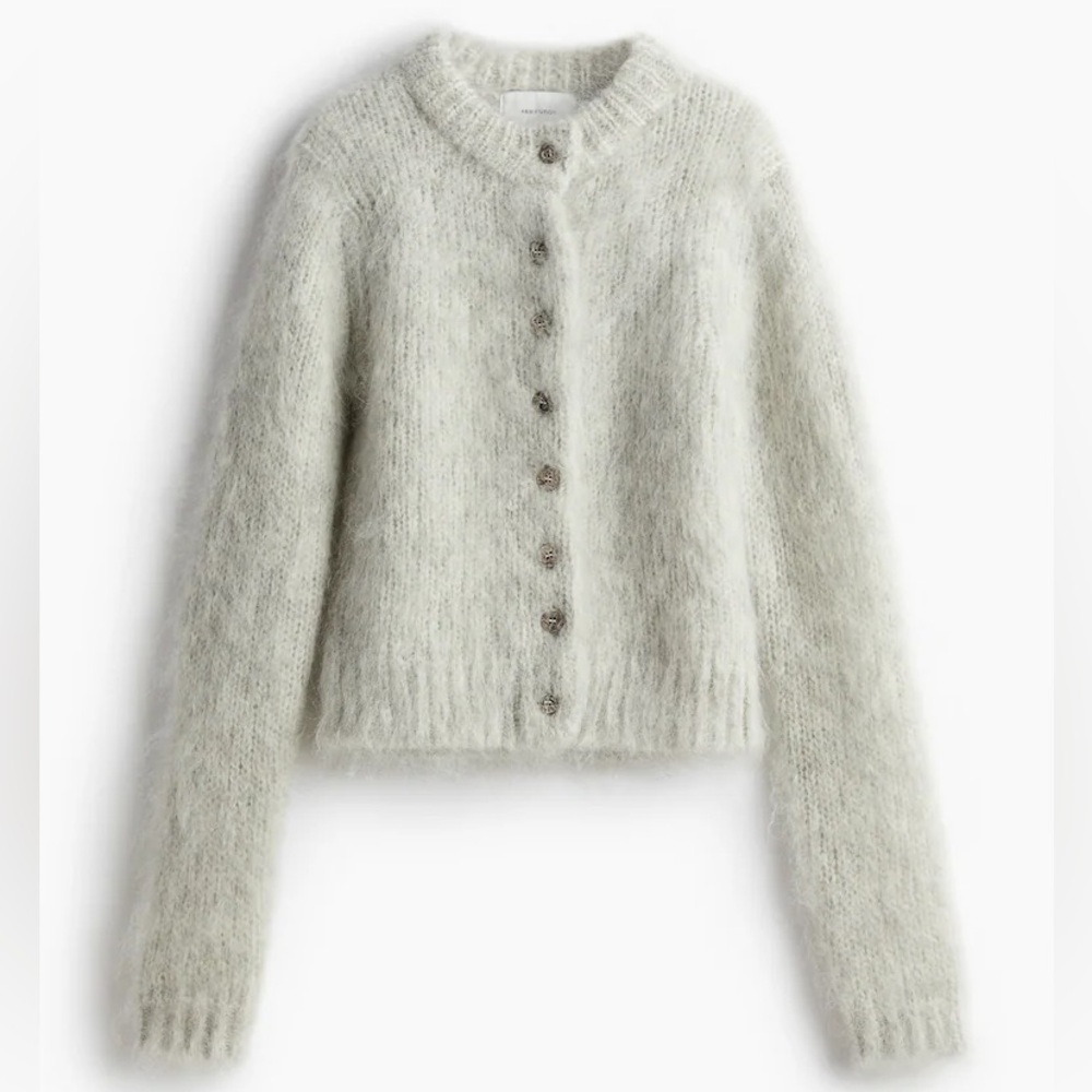 H&M Mohair Blend Cardigan Size Large